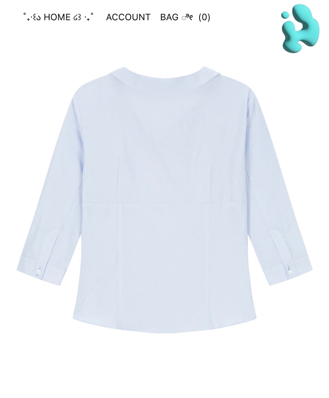 인오도르 SILKY SIDE BUTTON SHIRT BABY BLUE 상품이미지2