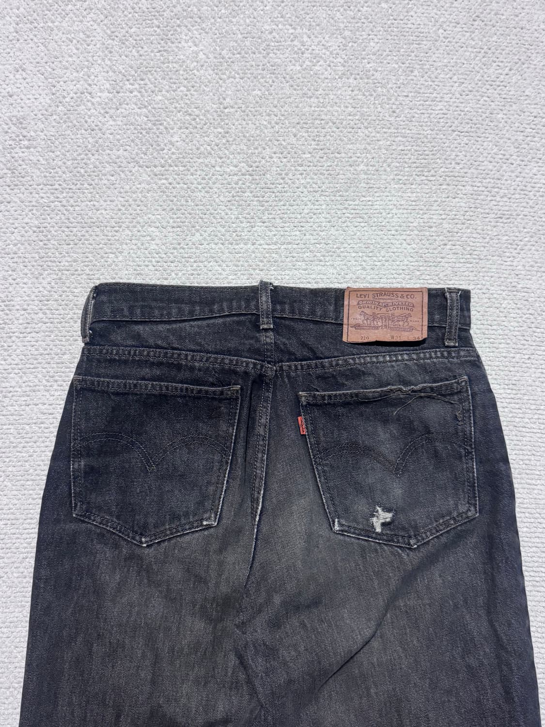 90s Japan 리바이스 오랜지탭 210 그레이 워싱 데님 31 상품이미지1