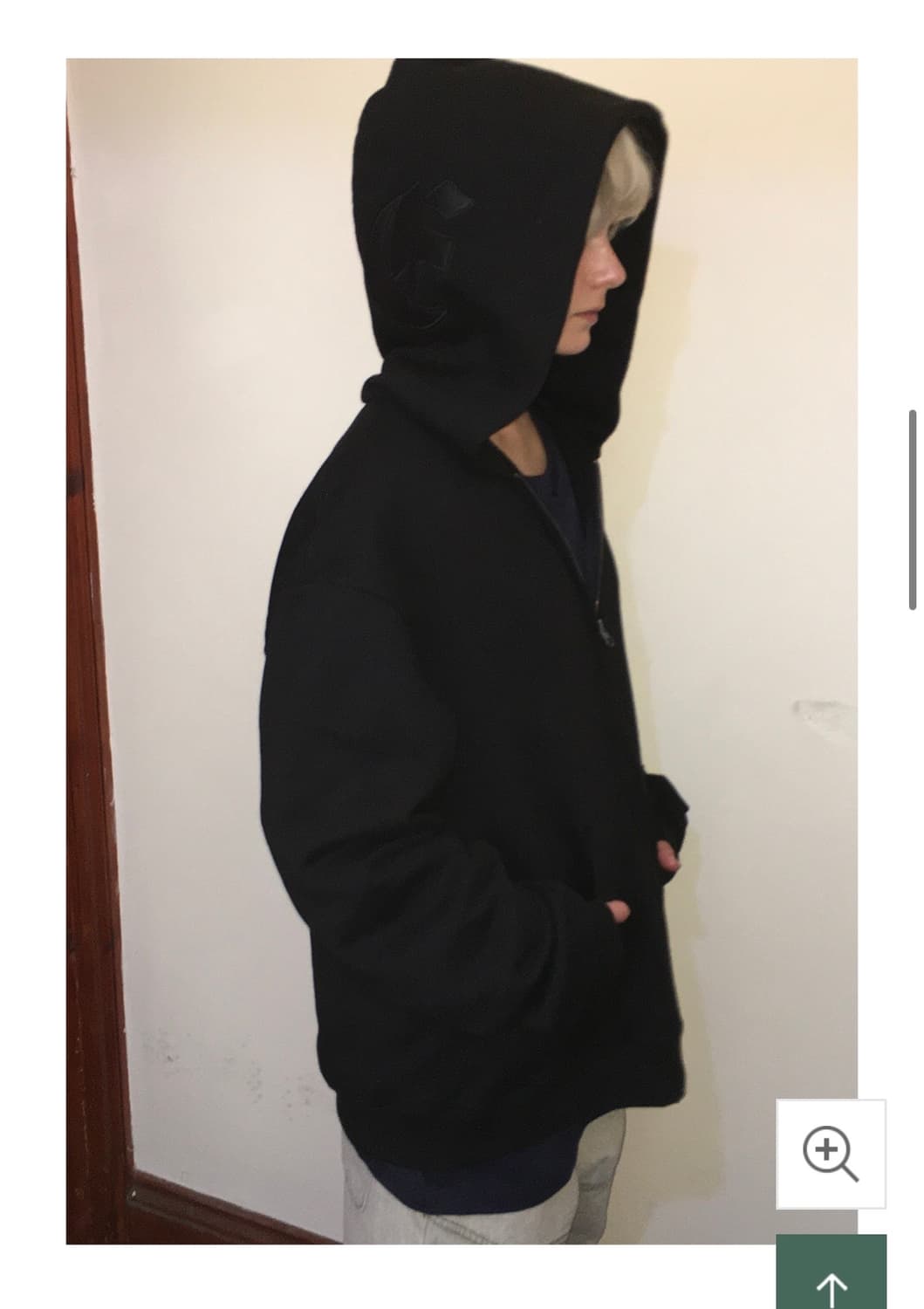ertr x 니들 레더 아플리케 후드집업 블랙 m 상품이미지1