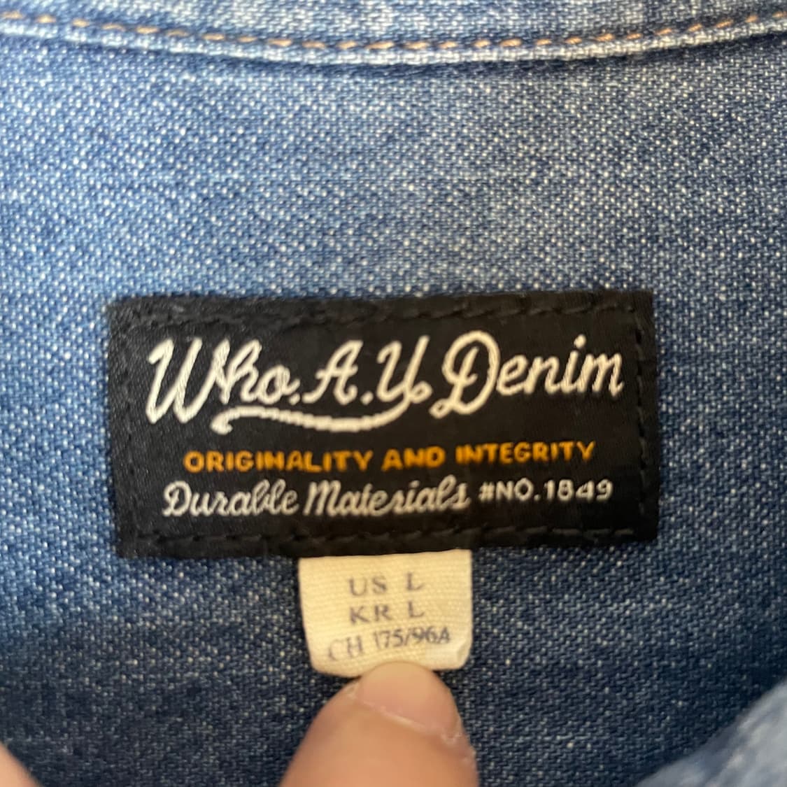 후아유 스티브 투포켓 데님 셔츠 L 상품이미지4