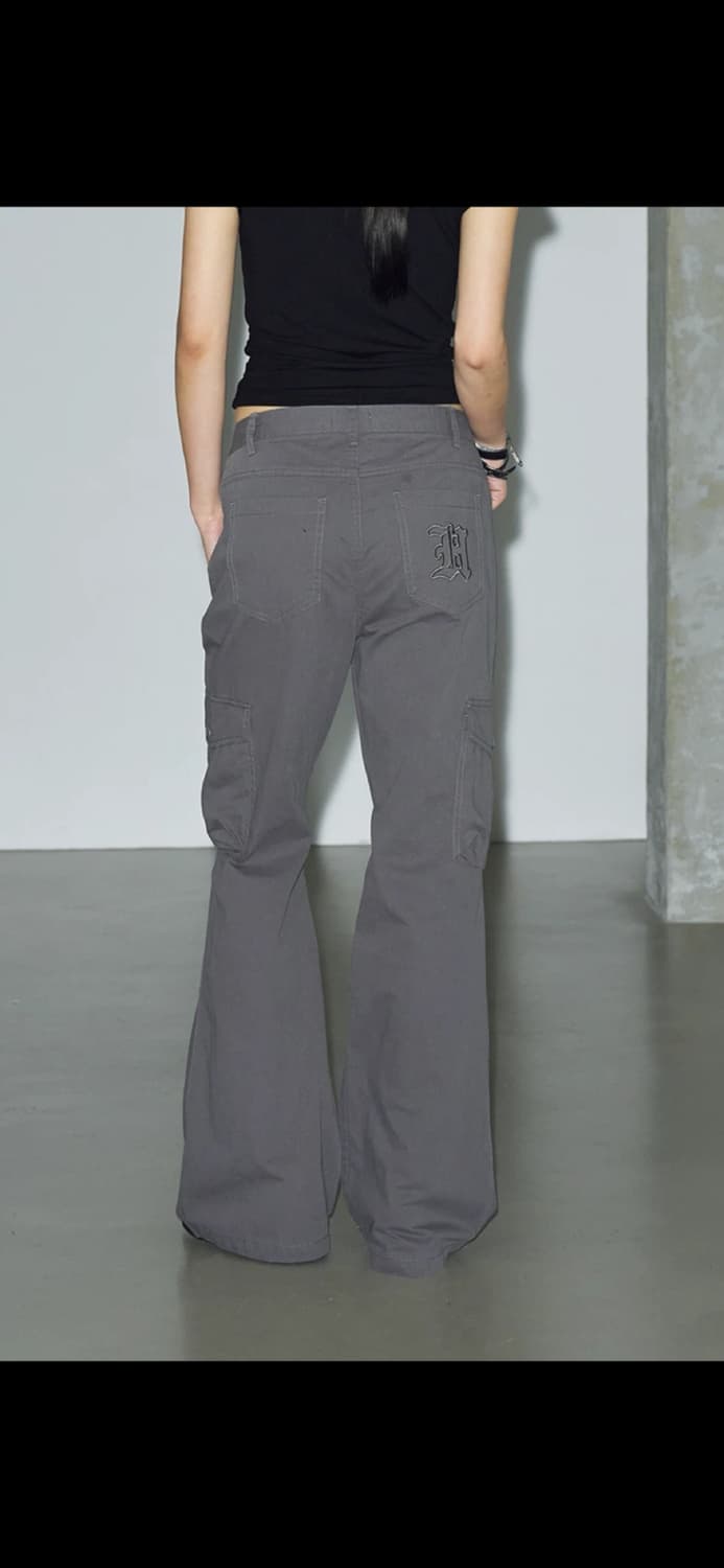 [S] 헬레네파리스 피그먼트 부츠컷 카고 팬츠 스모크그레이 상품이미지1