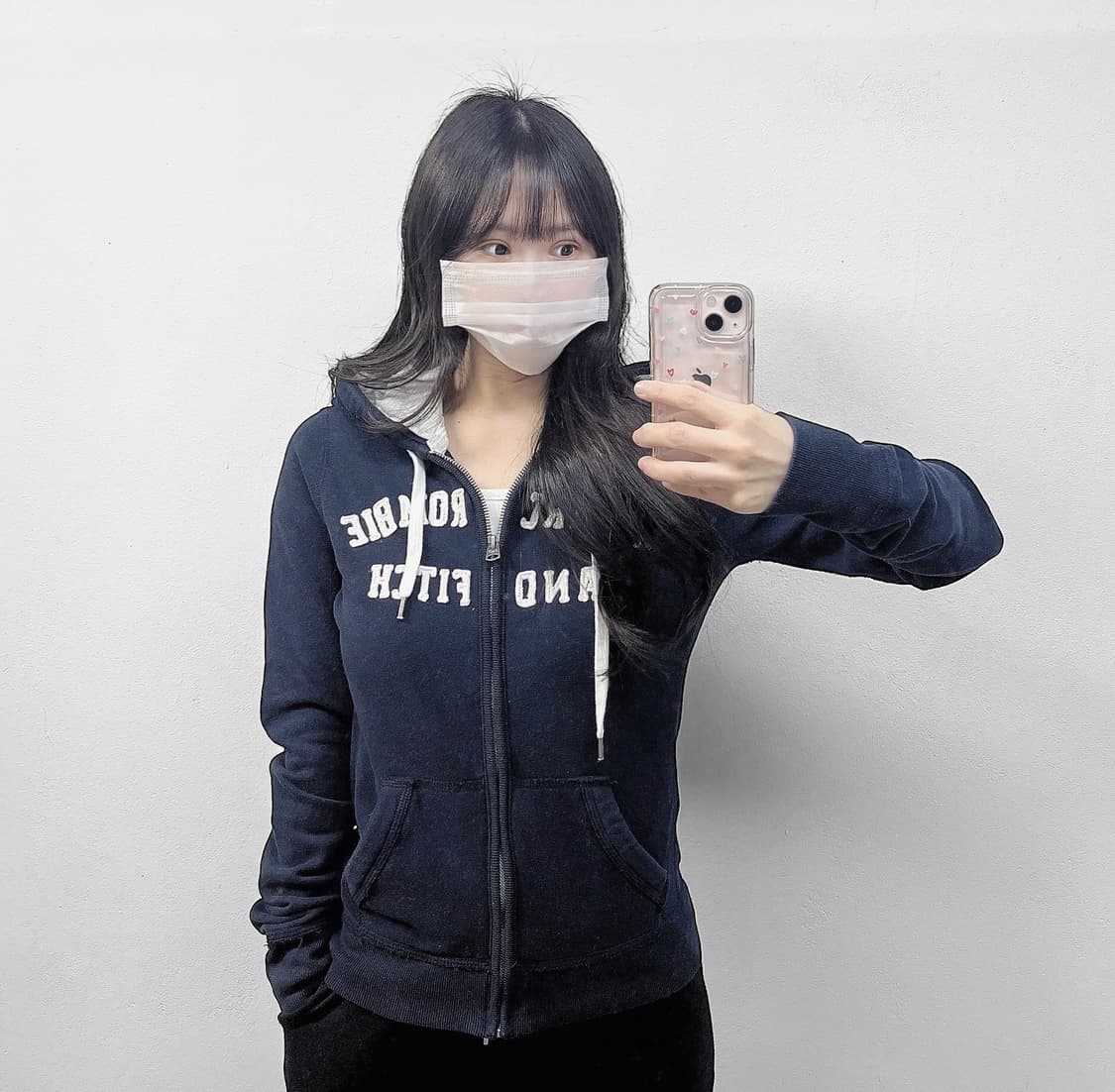 아베크롬비 아치 로고 후드집업 네이비 상품이미지1