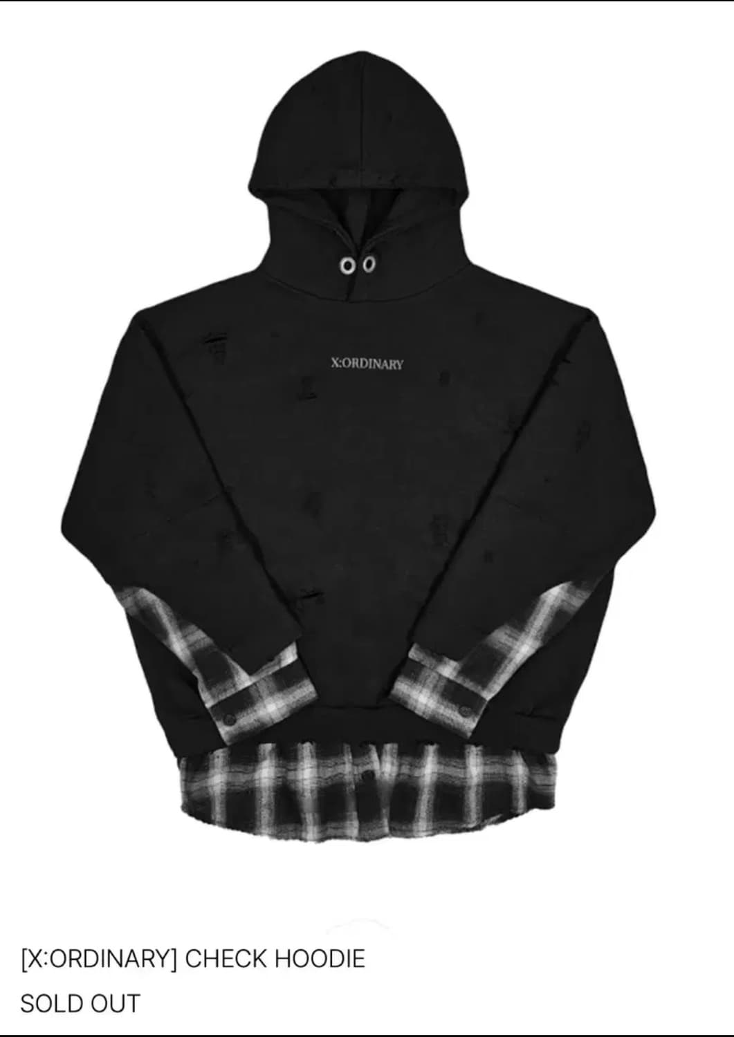 [X:ORDINARY] 엑스오디너리 M 체크 후디 CHECK HOODIE 상품이미지1