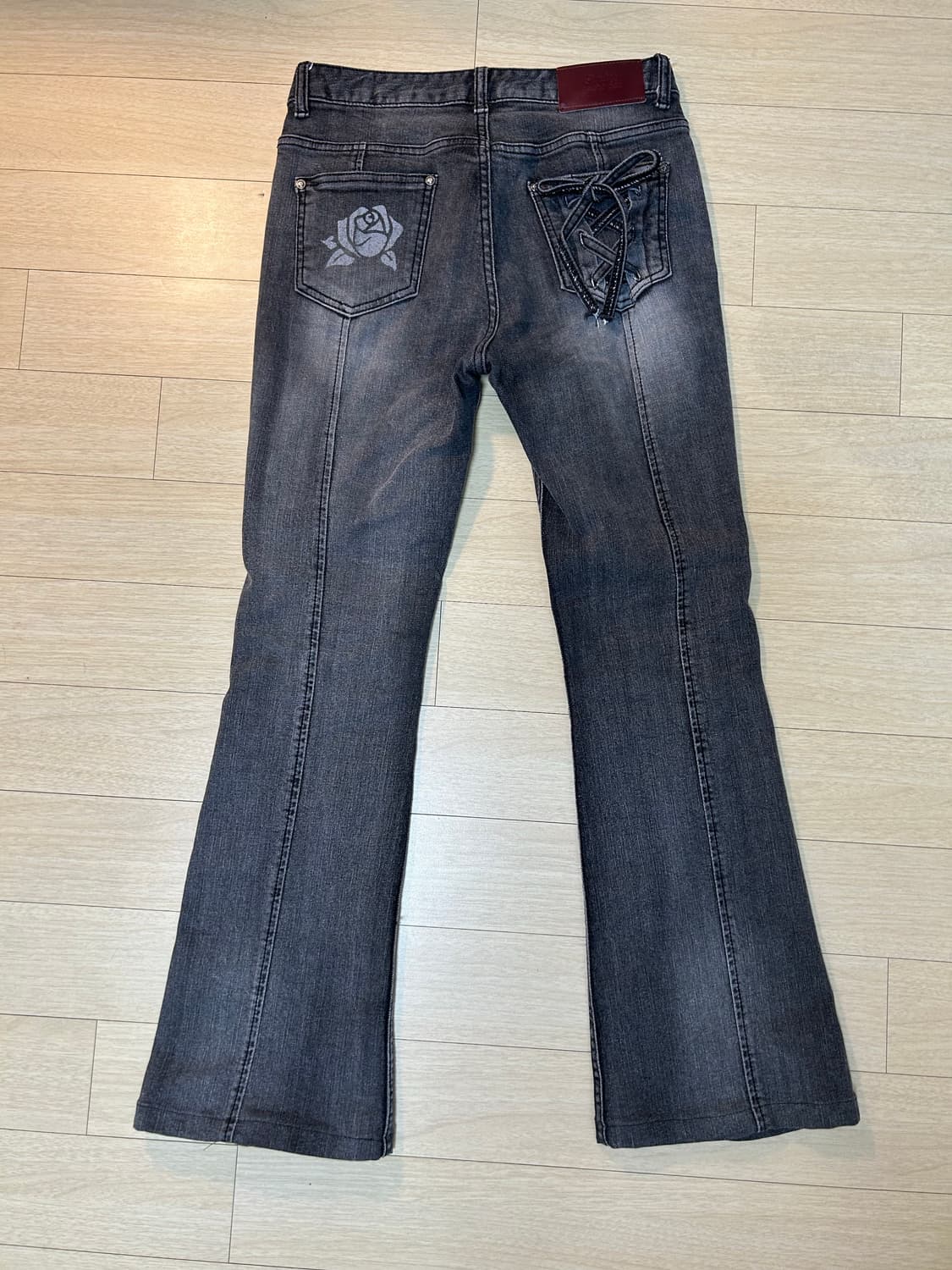 달링유어배드 로즈 부츠컷 바지 블랙 데님 M 상품이미지3