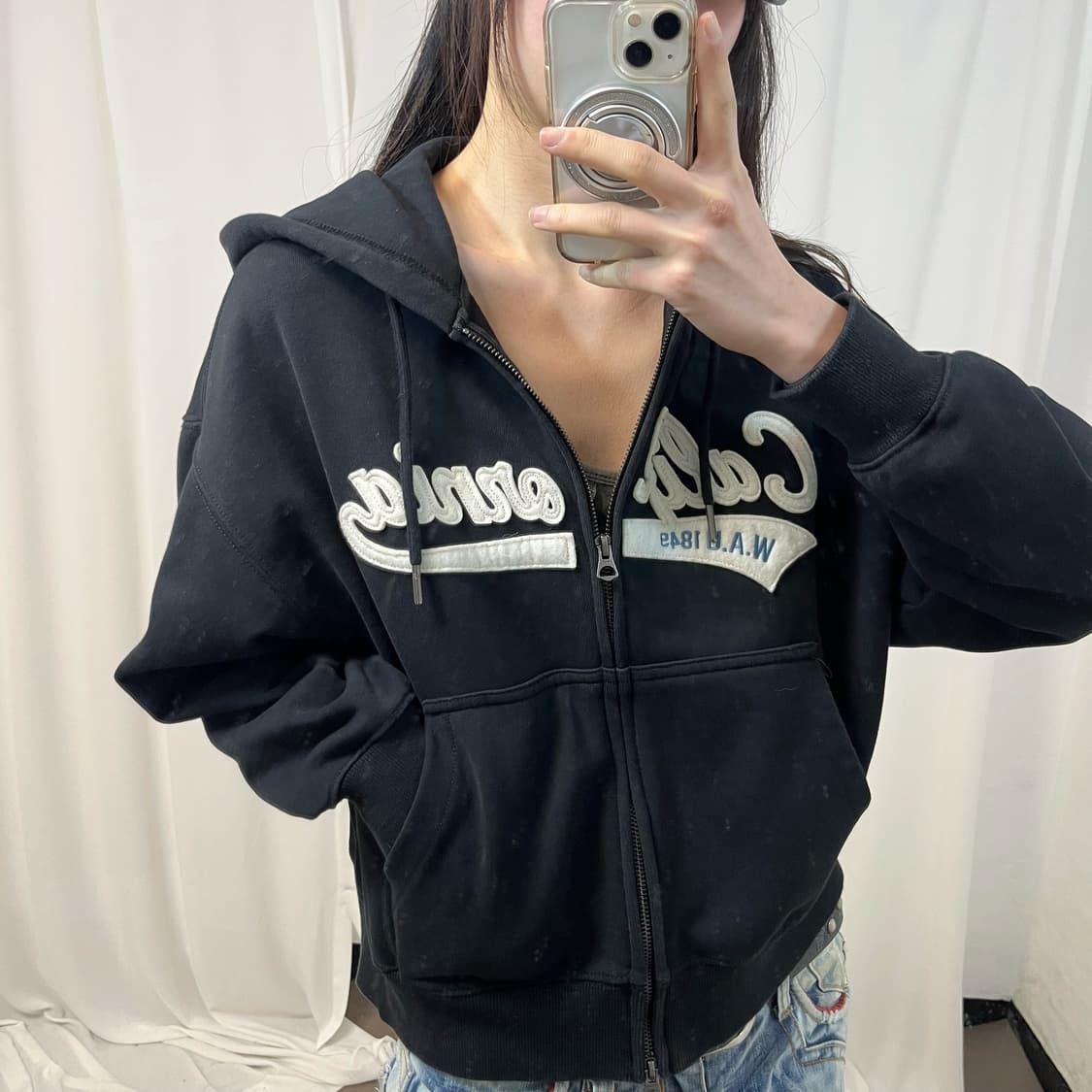 Who A U Black Hood Zip-up 상품이미지3