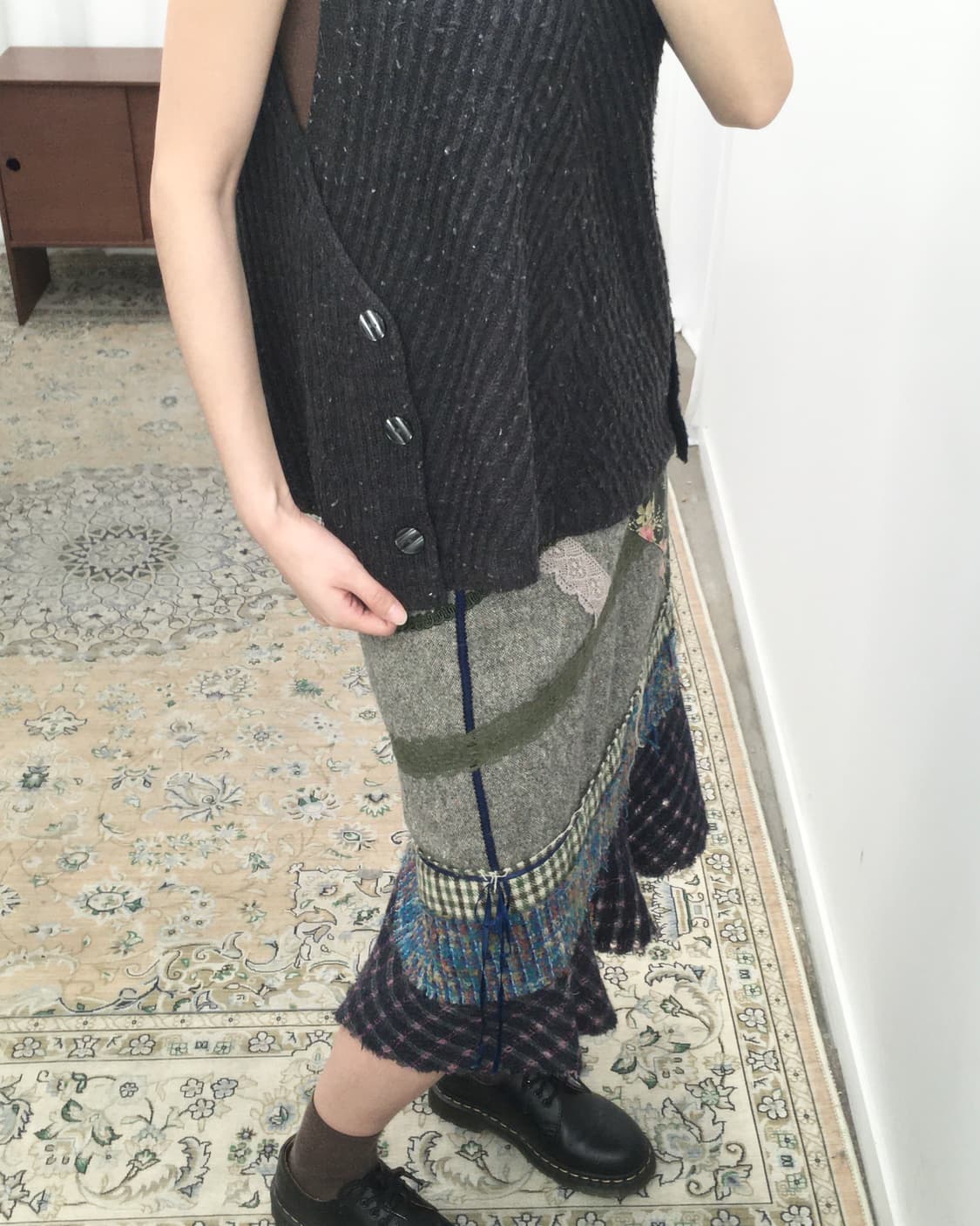 그레이 니트 슬리브리스 상품이미지5