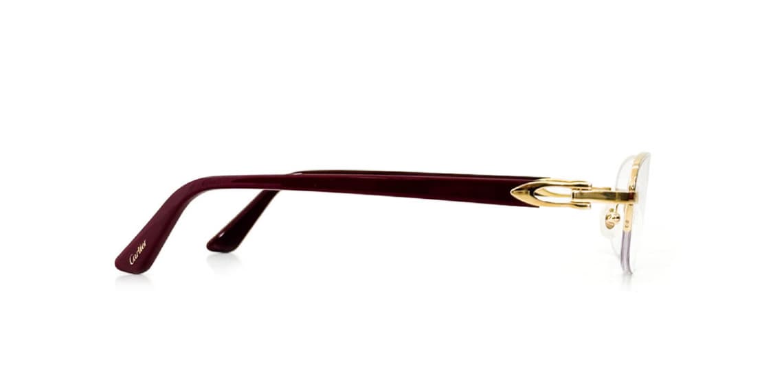 Cartier 까르띠에 라운드 반무테 골드 하프림 라운드 메탈 안경테 상품이미지3