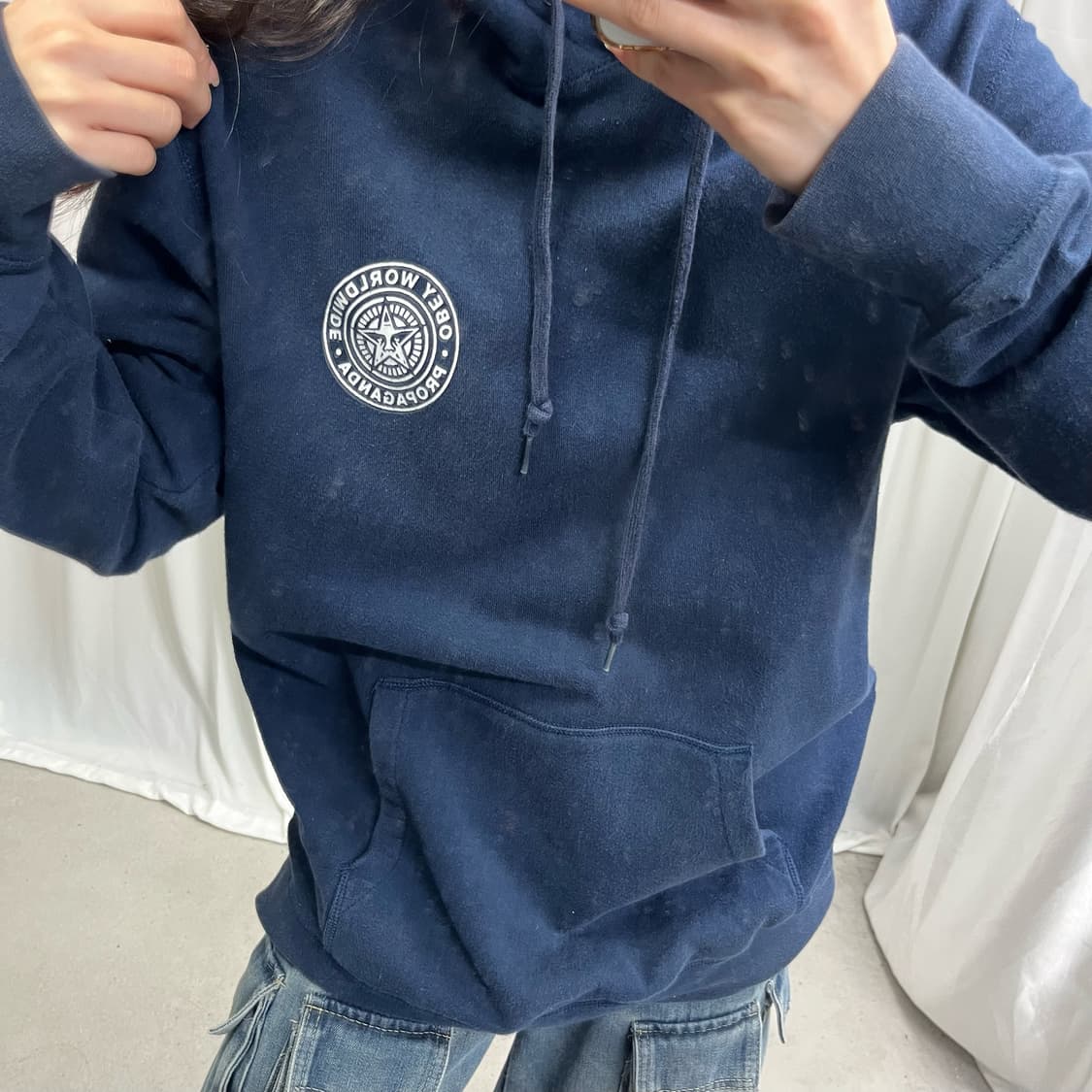 Obey navy hoody 상품이미지3
