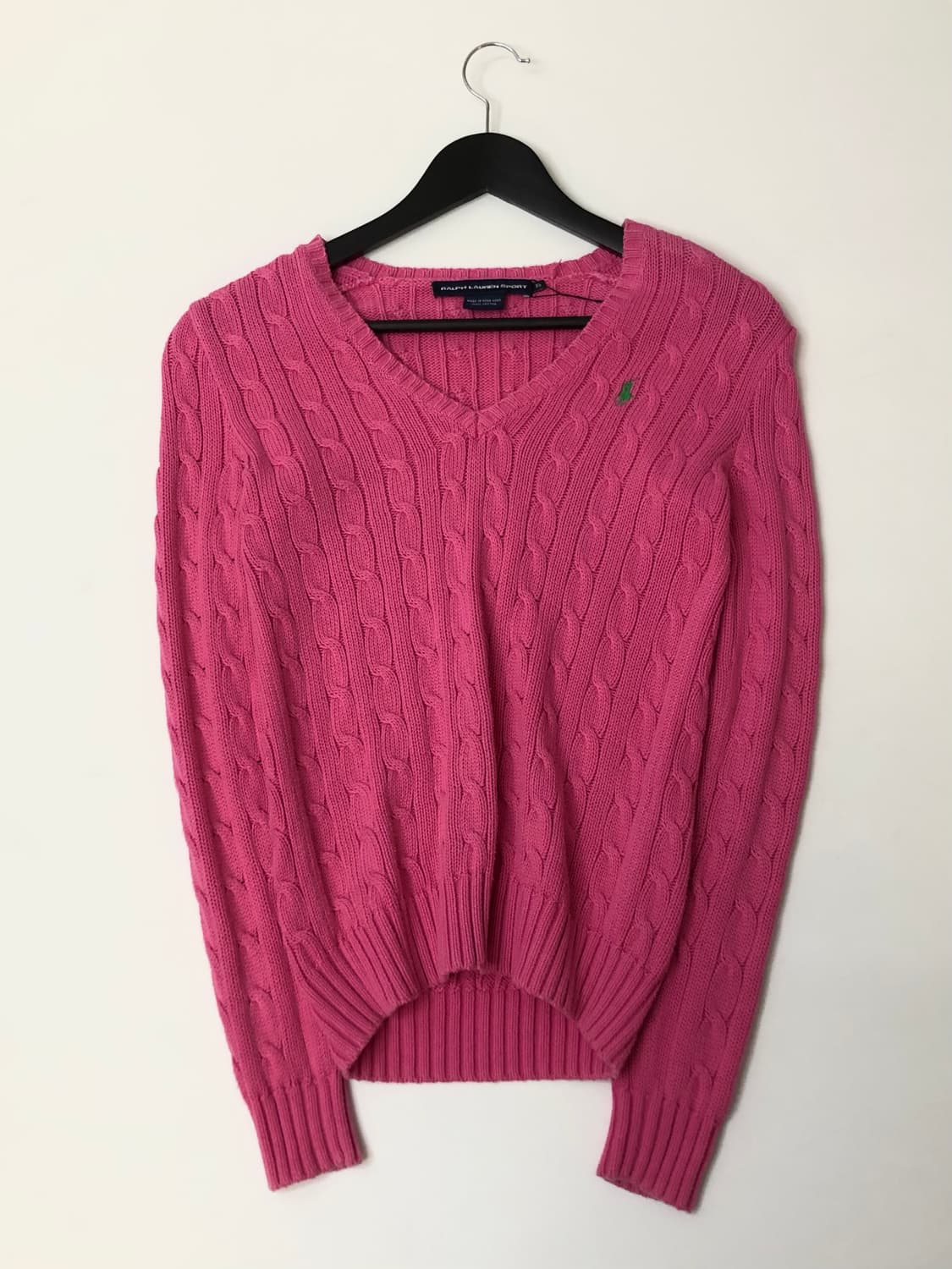 Ralph Lauren Sport 랄프로렌 스포츠 핑크 V넥 케이블 니트 상품이미지2