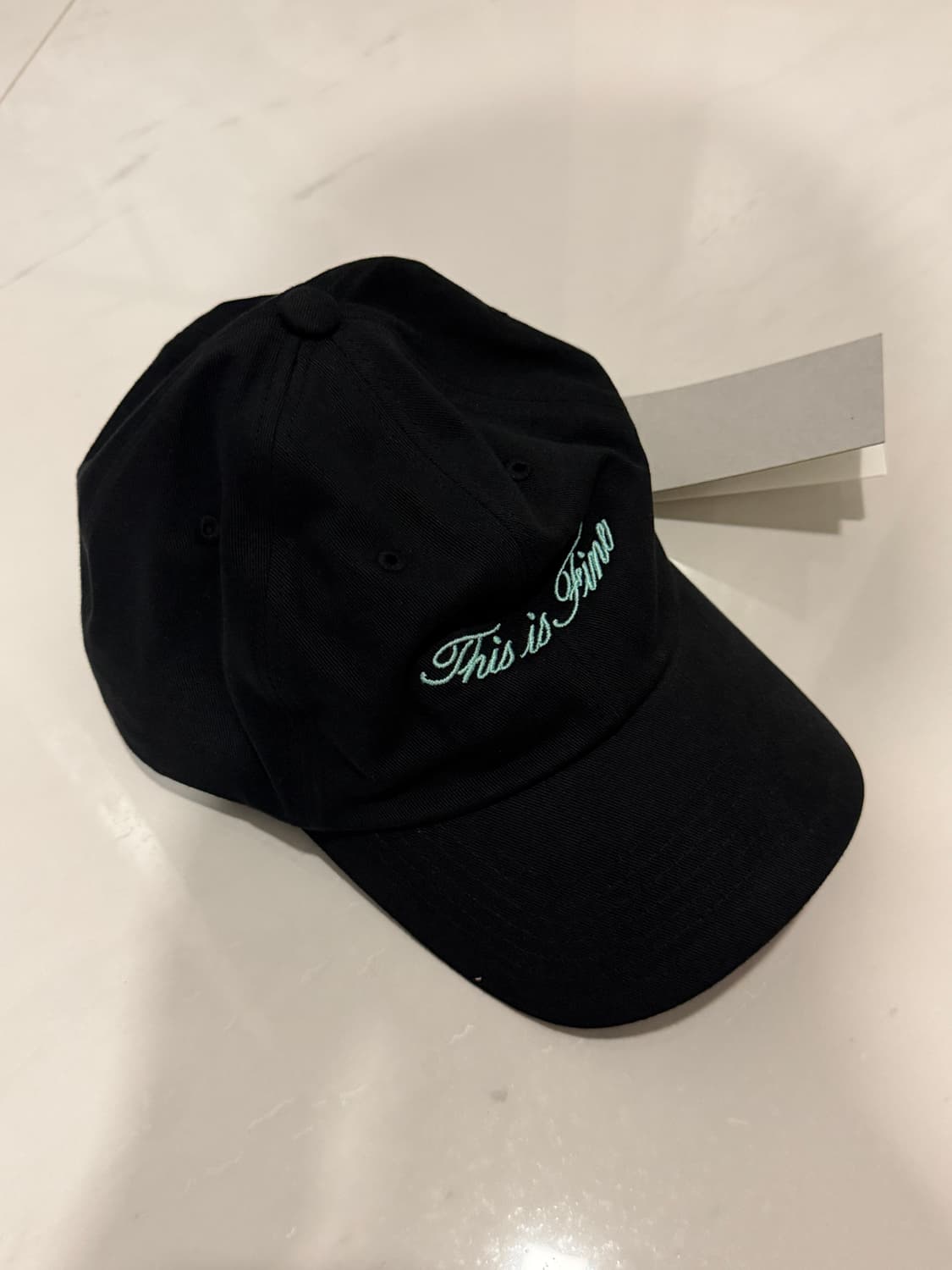 디스이즈파인(THIS IS FINE) 시그니처 볼캡 블랙 상품이미지4