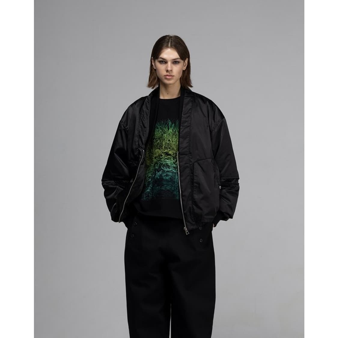 송지오옴므 컬렉션 카라리스 더블넥 점퍼 블랙 상품이미지5