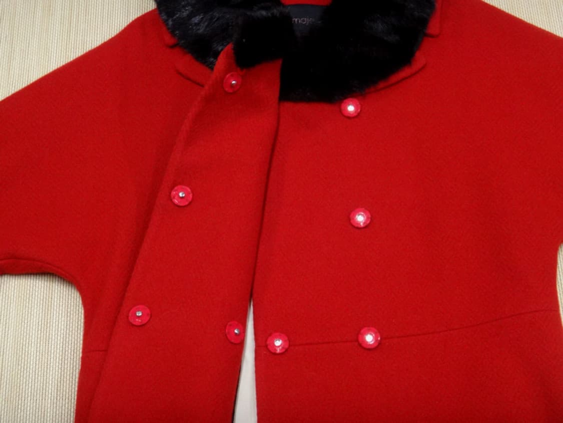 (호칭1) 마쥬 Maje 밍크 카라 울 코트 상품이미지4