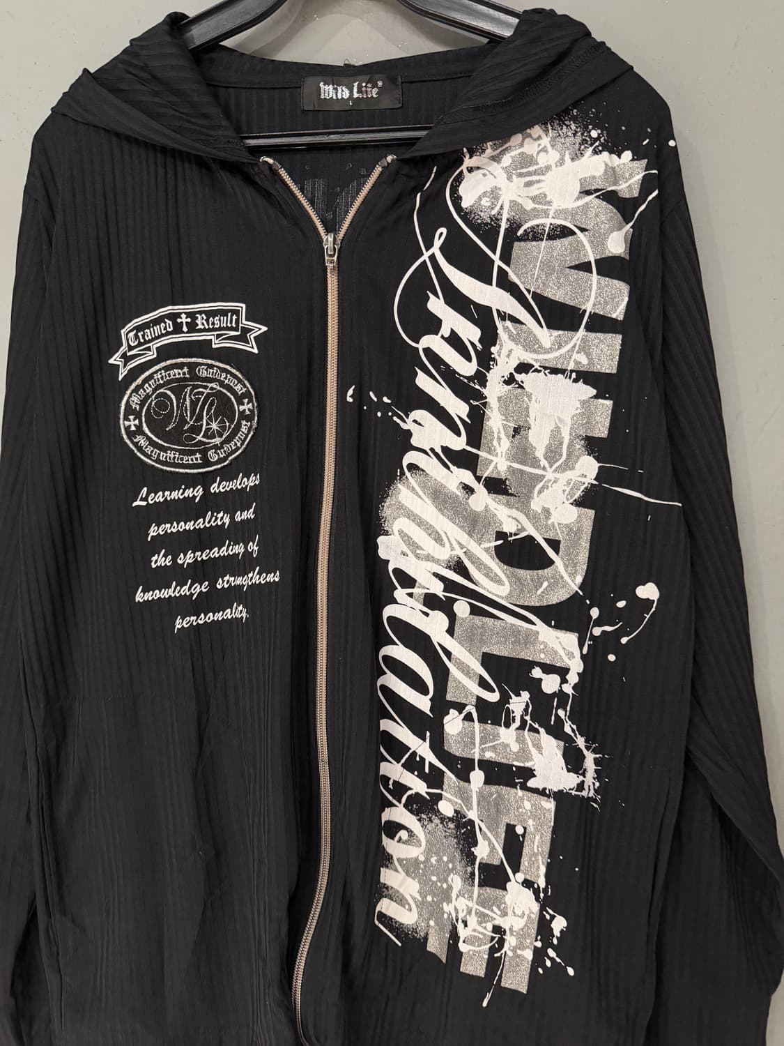 punk lettering & printing hood zip-up 상품이미지7