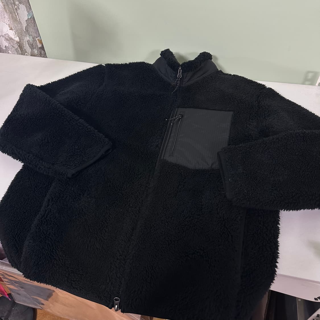 XL 유니클로 블랙 쉐르파 뽀글이 후리스자켓 상품이미지2