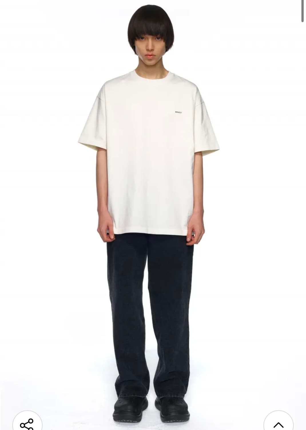 [M] MNGU 오버사이즈드 로고 티셔츠 에크루 화이트 상품이미지4