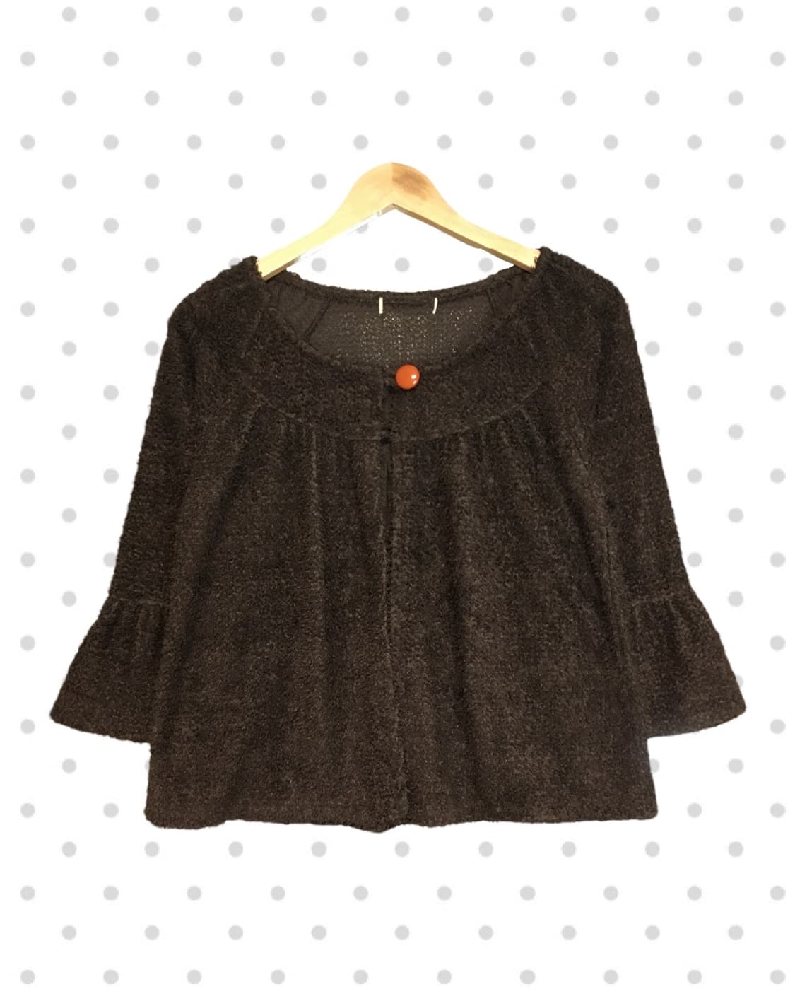 VINTAGE BUBBLE KNIT BUTTON CARDIGAN BROW 상품이미지5