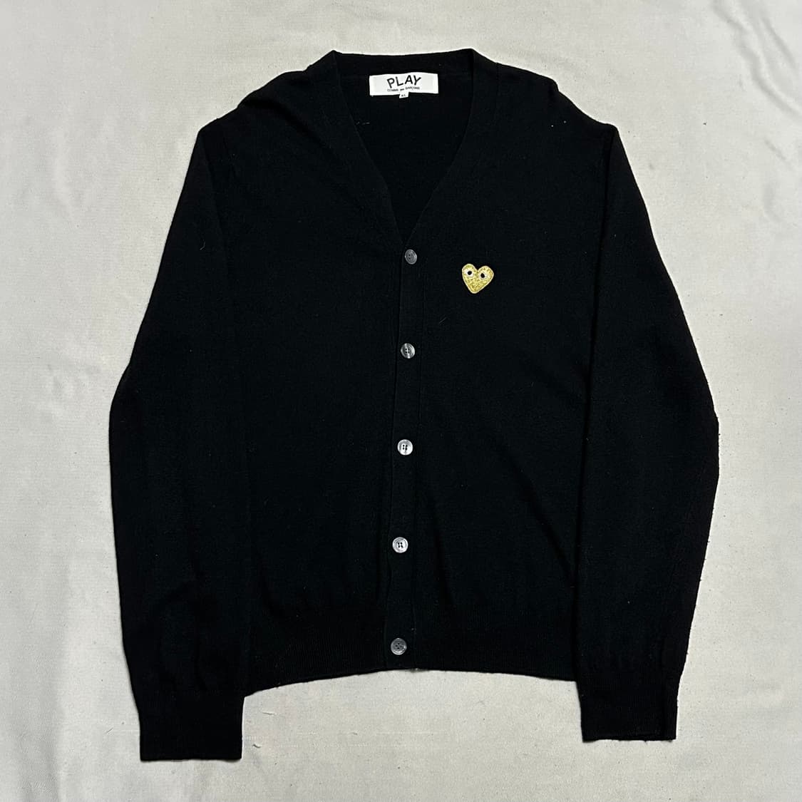 XL 꼼데가르송 골드와펜 블랙 가디건 상품이미지2