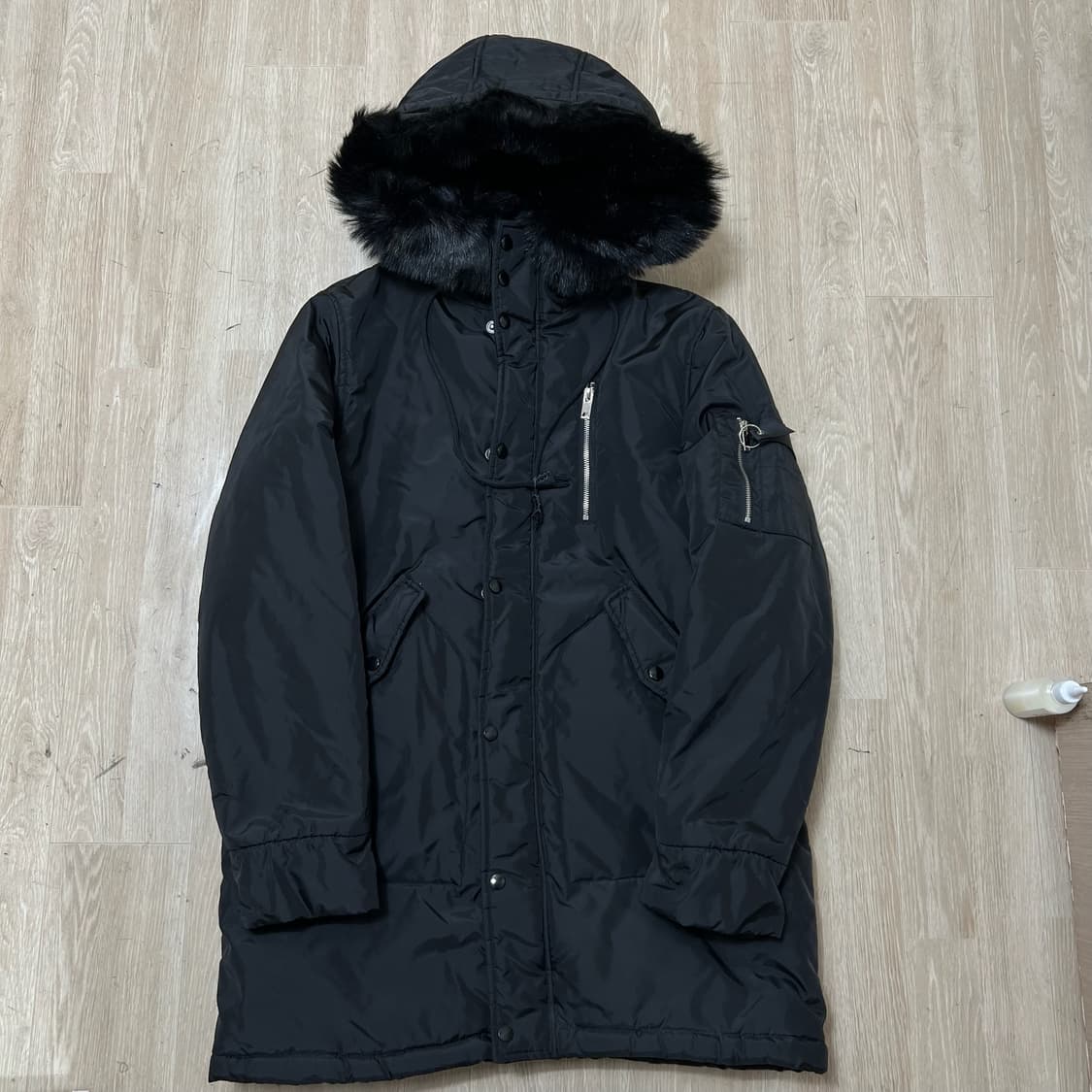 남성 밀리터리 퍼후드 덕다운 야상 패딩 L/100  상품이미지1