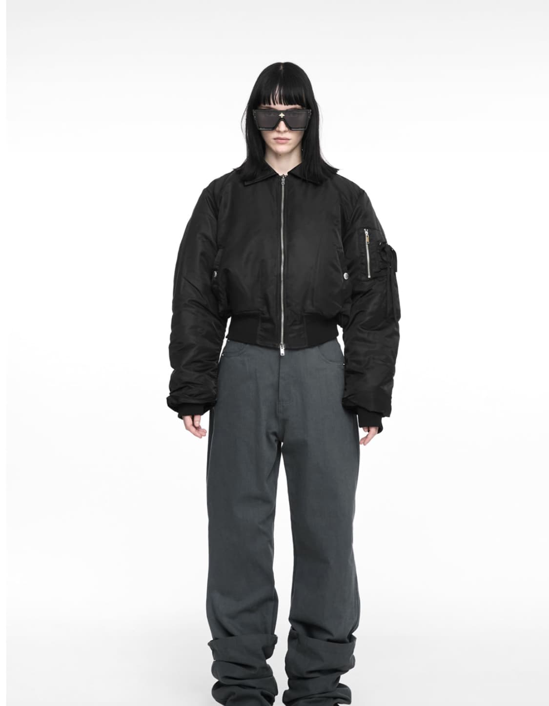 나체 크롭 봄버 자켓 NACHE CROPPED BOMBER JACKET 상품이미지1