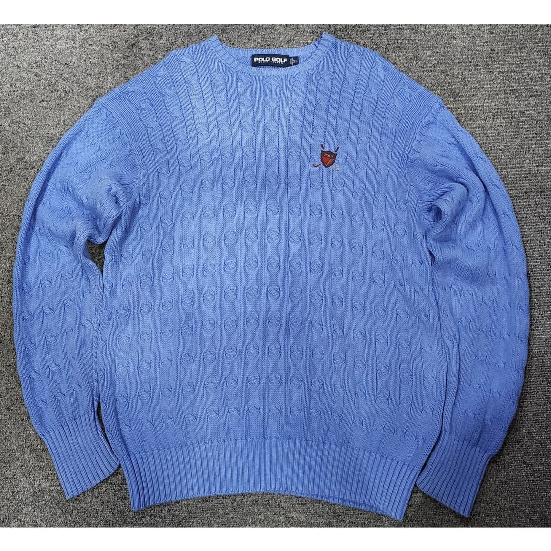 폴로 골프 폴로 랄프로렌 90s 크레스트 자수 케이블 니트 스웨터 XL 상품이미지1