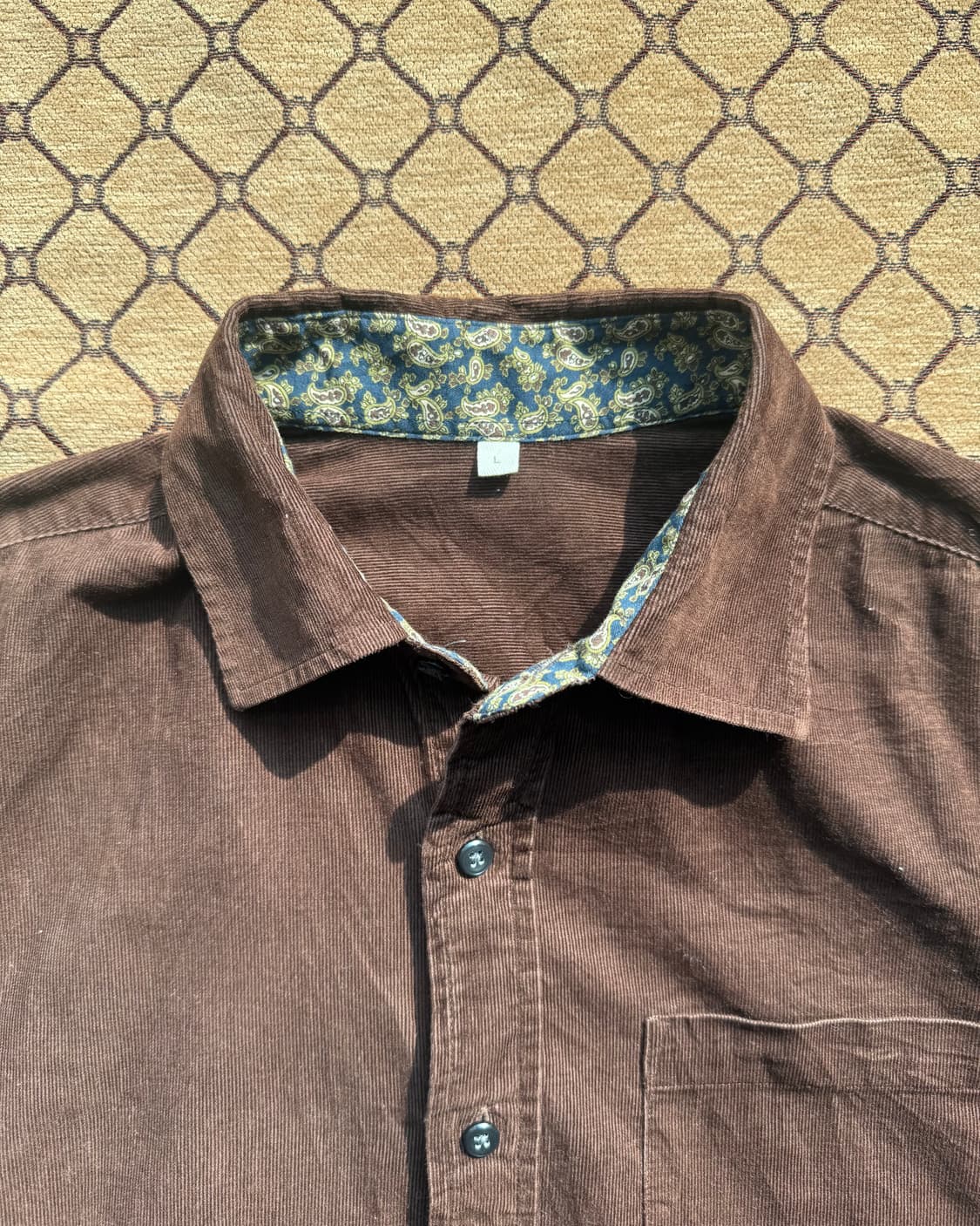 브라운 소매 디테일 셔츠 상품이미지1