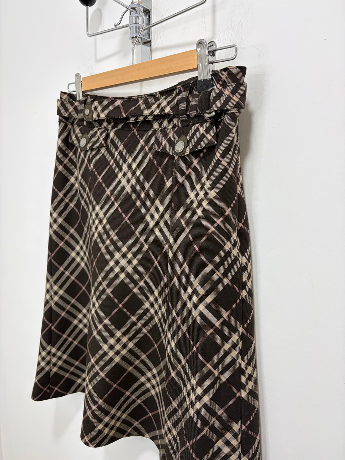 버버리 초코 브라운 미디 스커트 상품이미지5