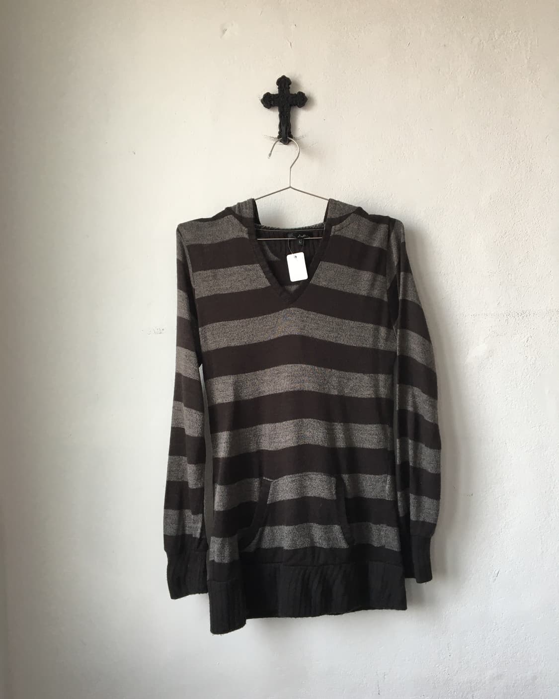 Stripe pattern hood knit 상품이미지2
