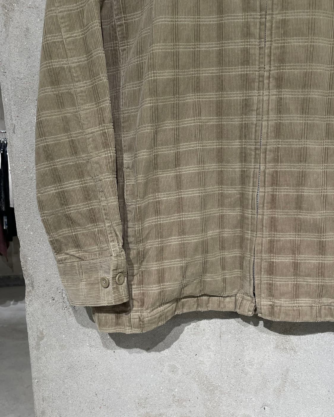 moelleuse 베이지 코듀로이 체크 집업 자켓 상품이미지4