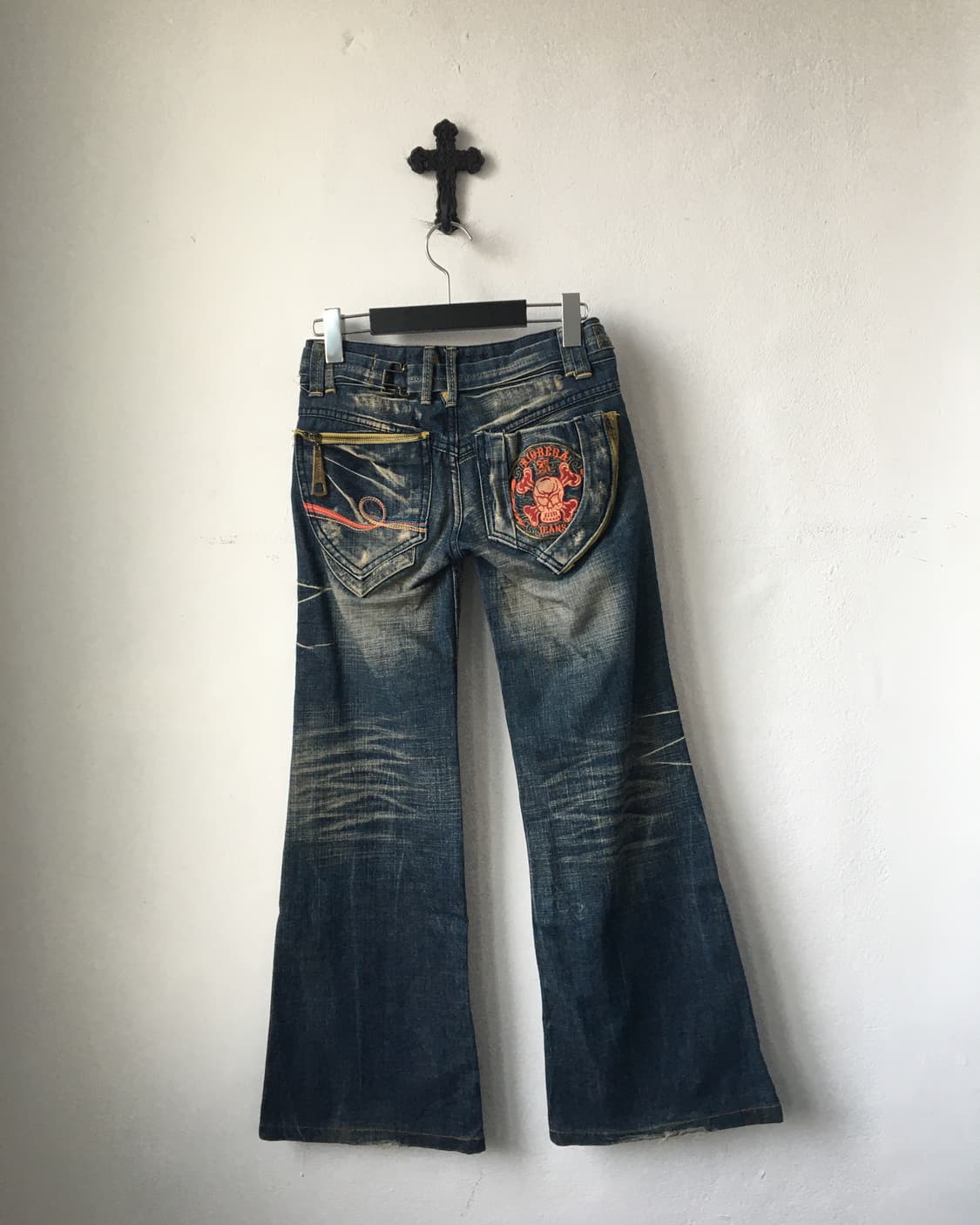 Back pocket point washing denim pants 상품이미지1
