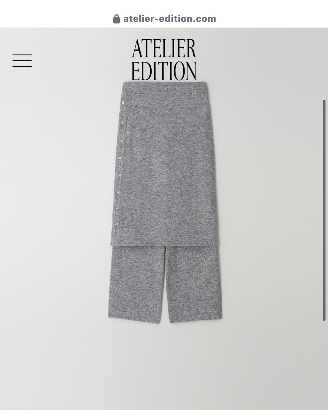 아뜰리에 에디션 Knit Skirt Wrap Pants 상품이미지1