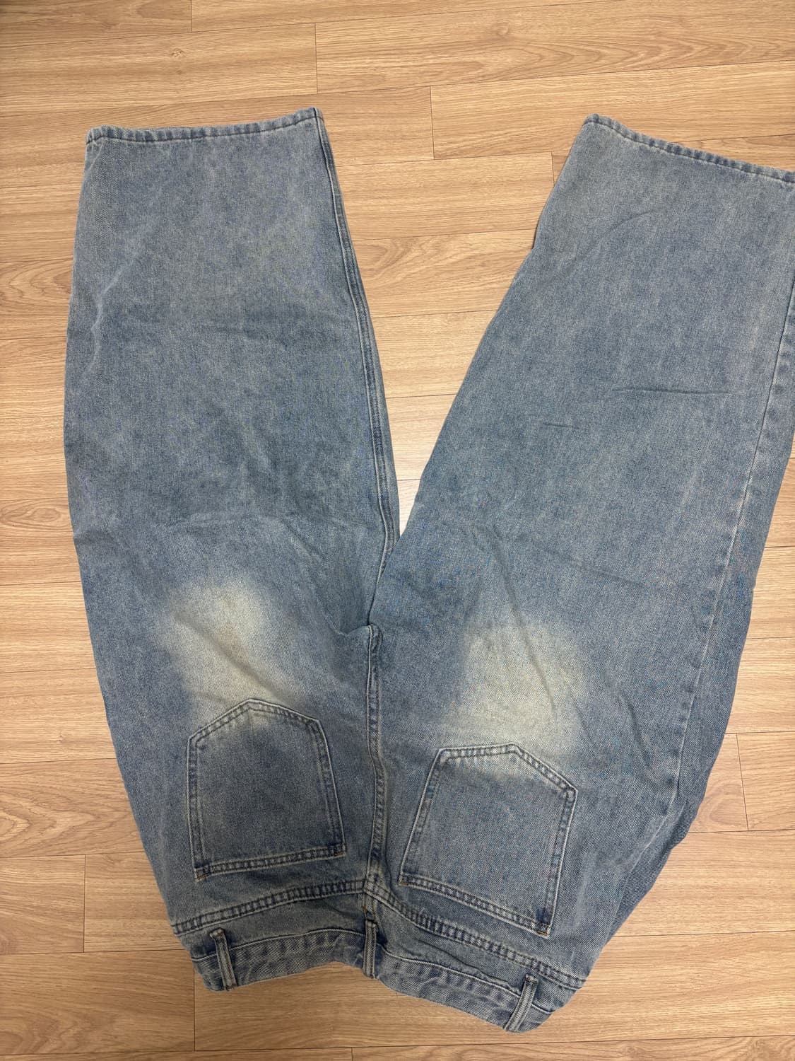 엄청 와이드한 연청 데님팬츠 m사이즈 상품이미지4