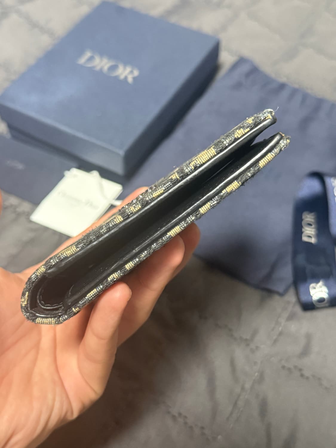 디올 오블리크 자카드 반지갑 베이지 상품이미지8