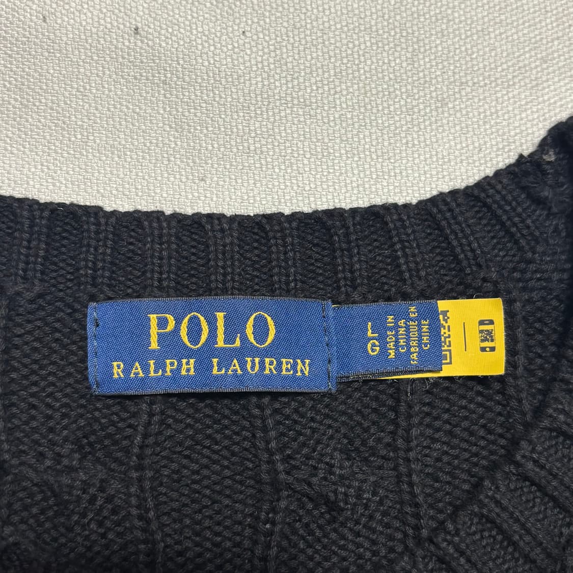 L 폴로랄프로렌 레드 포니 블랙 케이블 니트 상품이미지4