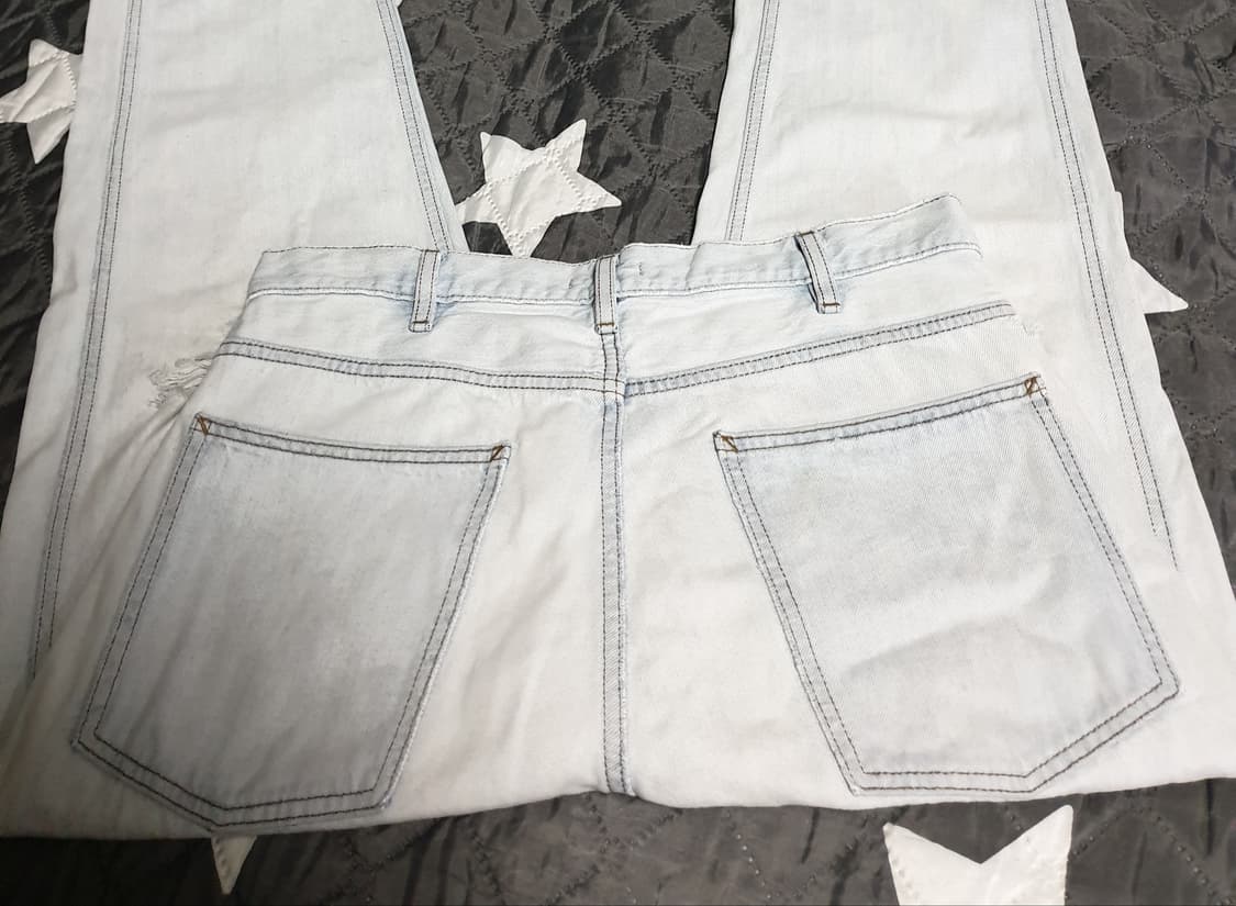 유니클로 U 와이드핏 테이퍼드 진(32) 디스트로이드 커스텀 상품이미지2