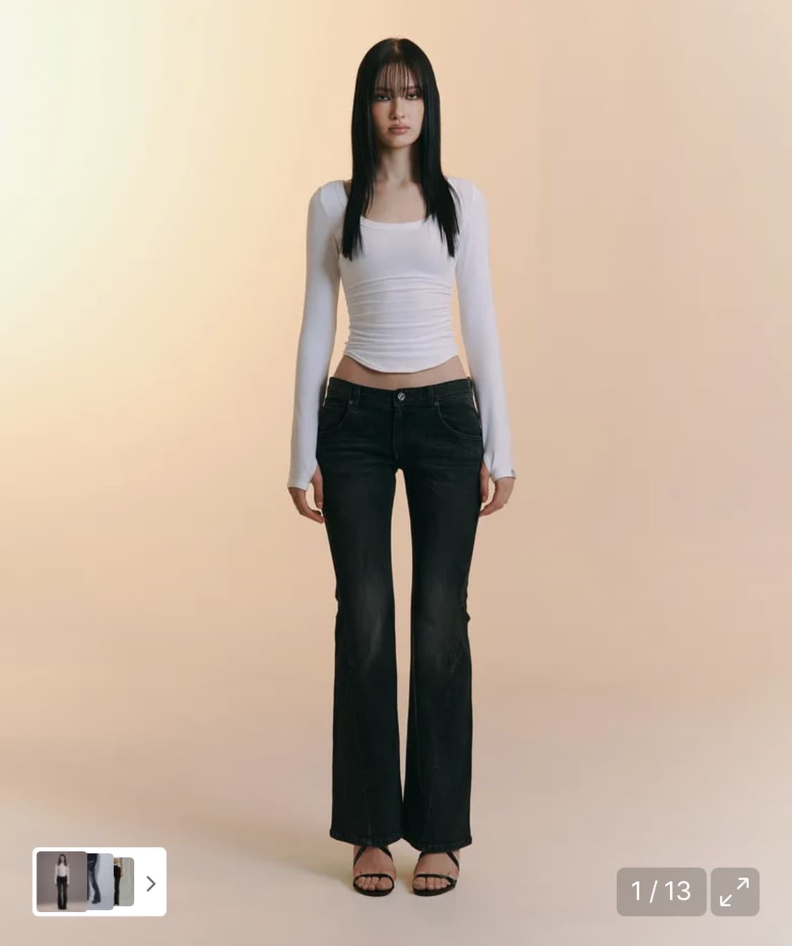 플리즈노팔로우 25빈티지 워싱 부츠컷 데님 (딥그레이) 상품이미지1