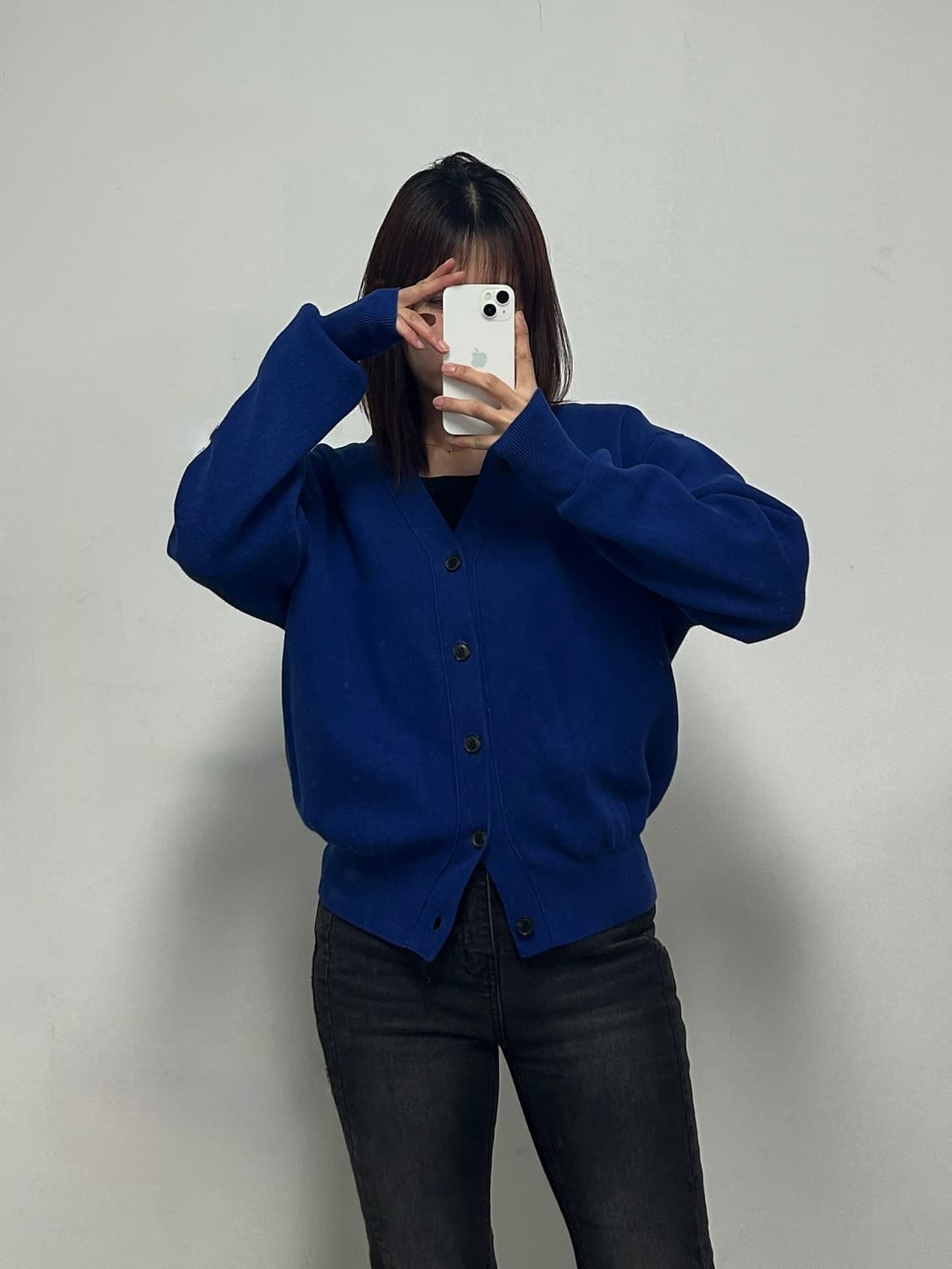 론트 깡스타일리스트 콜라보 가디건 블루 상품이미지1