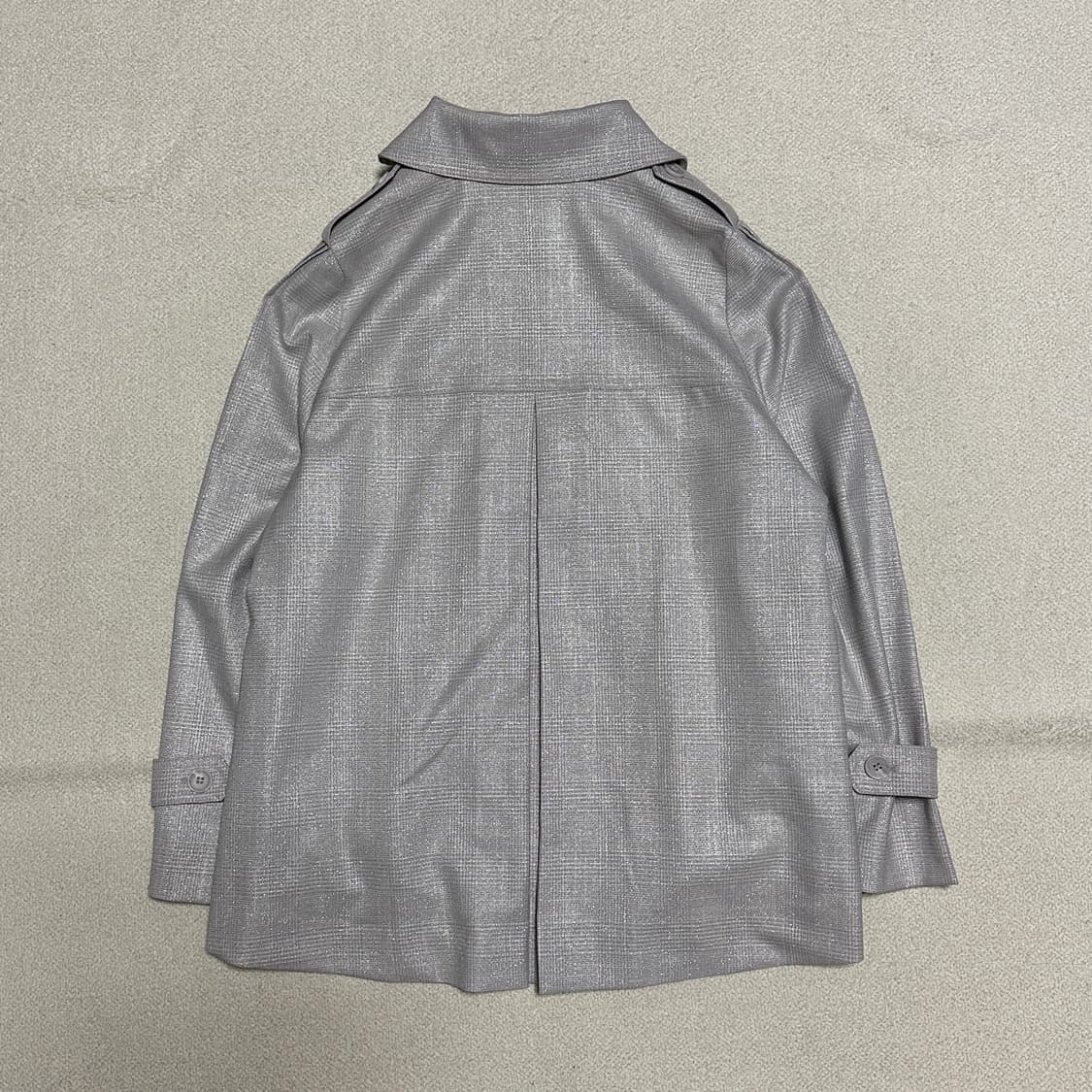 폴앤조 꾸뛰르 메탈릭체크 트렌치 코트 상품이미지3