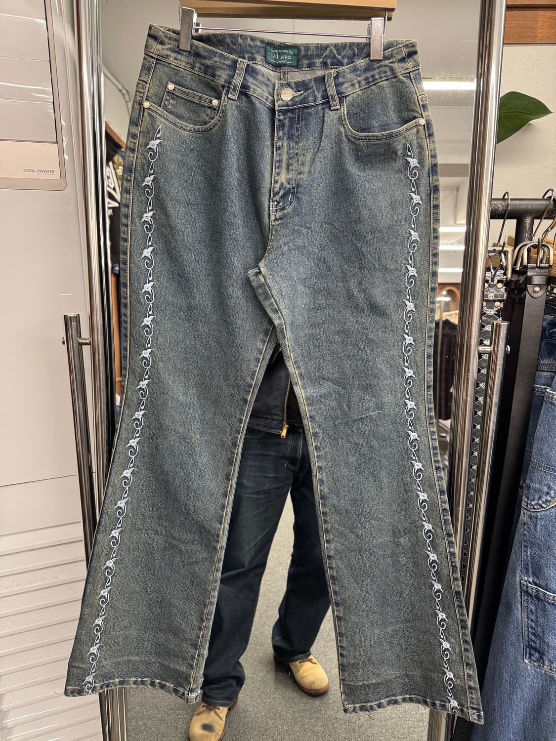 japanese vintage jie bird 여성 부츠컷 데님팬츠 상품이미지1