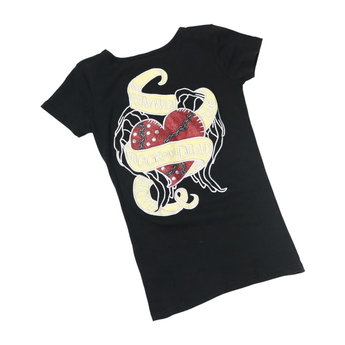 JIGGY ANOTHER GROUND 락 시크 하트 글리터 반팔 티셔츠 상품이미지1