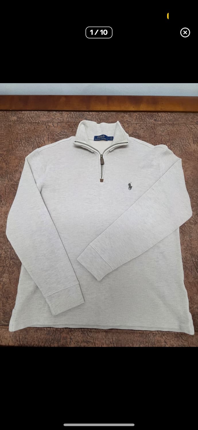 폴로 베이지 반집업 니트 S 상품이미지1