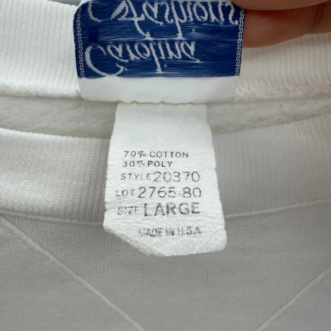 80s 캐롤리나 블랭크 스웻셔츠 맨투맨 made in USA (L)  상품이미지5