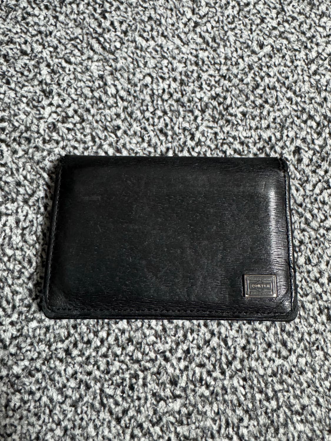 요시다포터 블랙 레더 카드케이스 카드지갑 명함지갑 상품이미지1