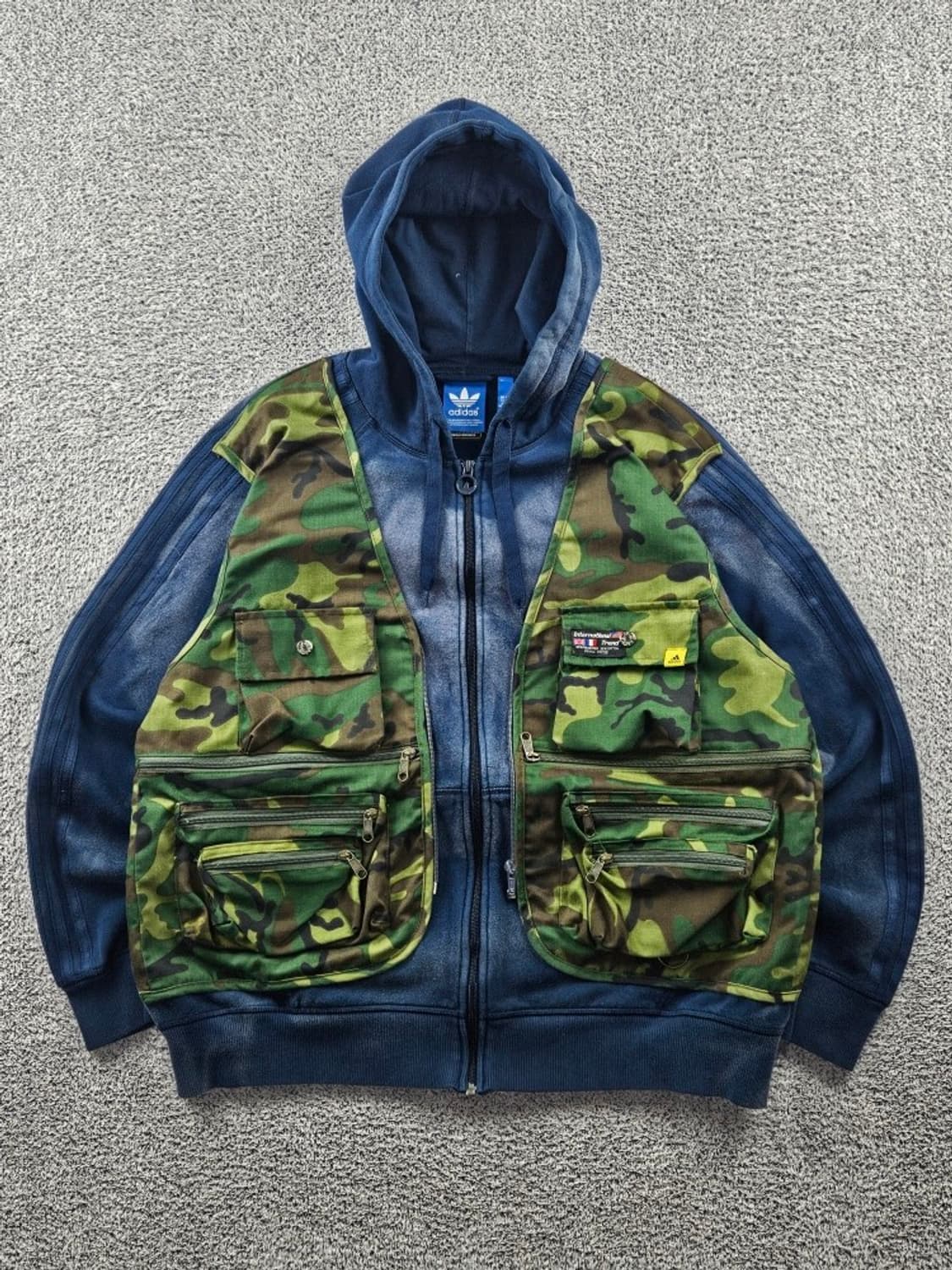 아디다스 포켓베스트 다잉 커스텀 스웻 후드 집업 ( XL )/ 10997 상품이미지1