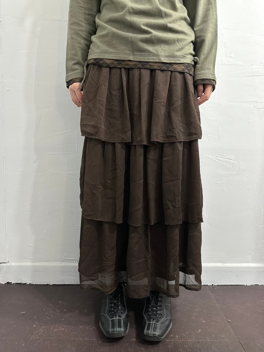 rope picnic layered long skirt 상품이미지2