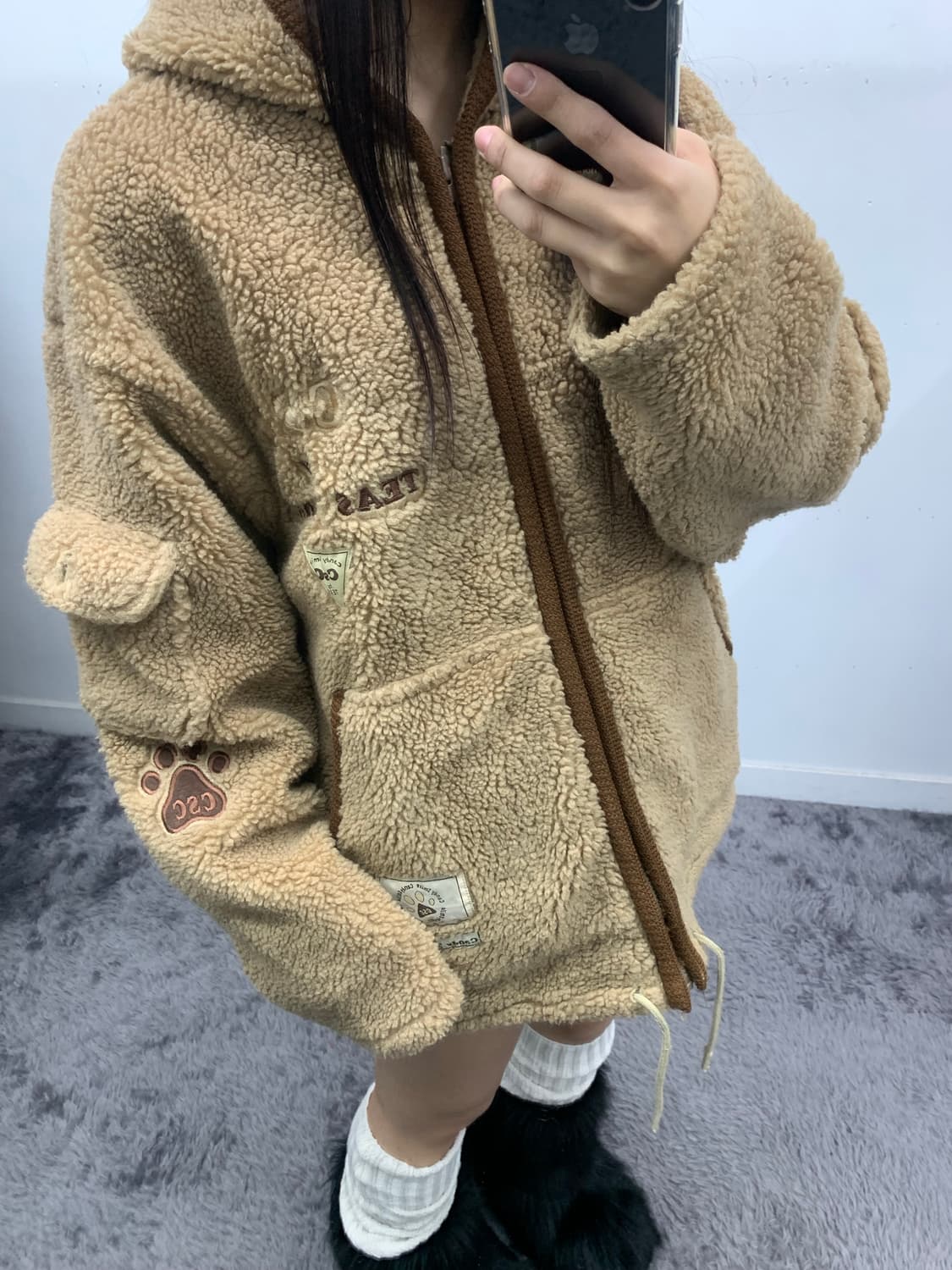 퍼피 테디 플리스 후드 자켓 상품이미지2