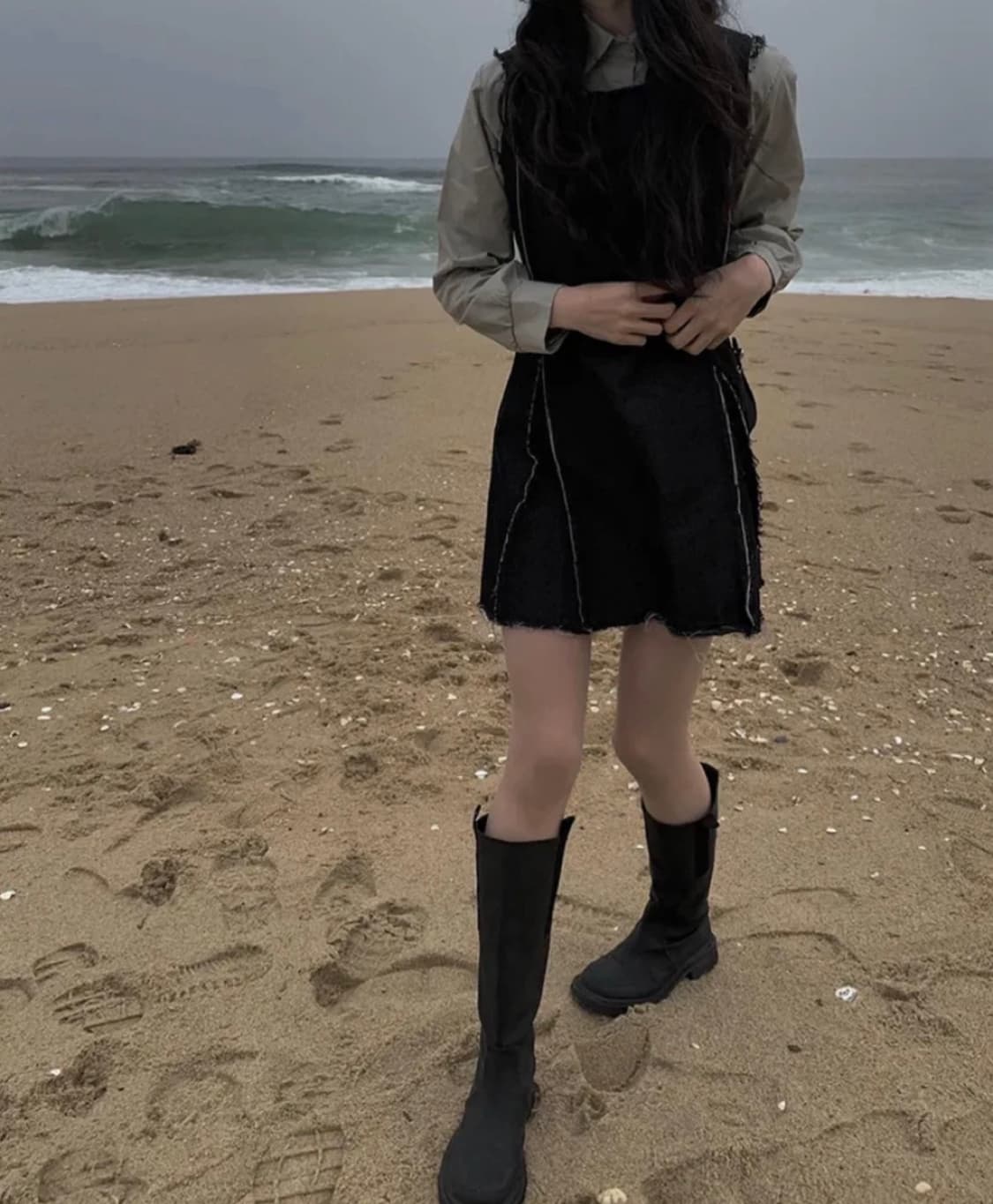 애니원모어 코티 빈티지 데님 원피스 상품이미지1