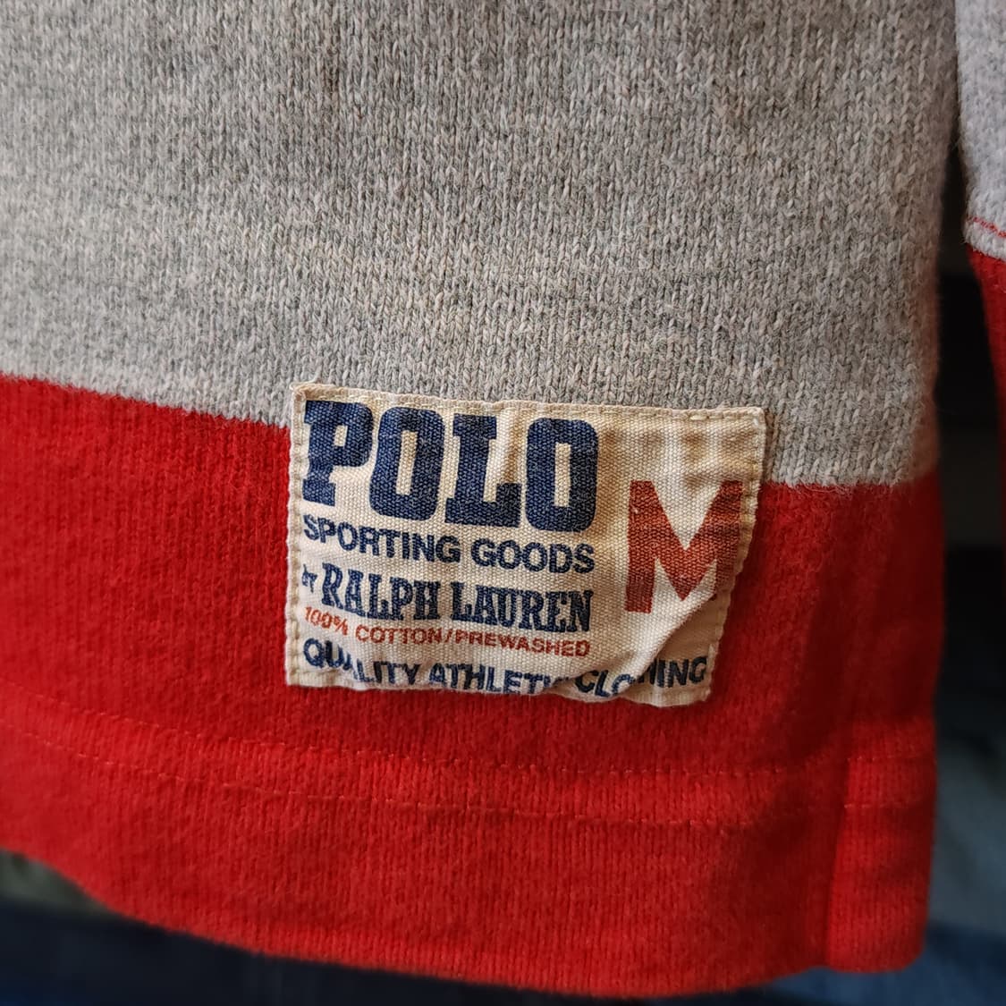 90s 폴로 럭비 카라티 헤비코튼 usa 메이드 빅 스트라이프 m 상품이미지8