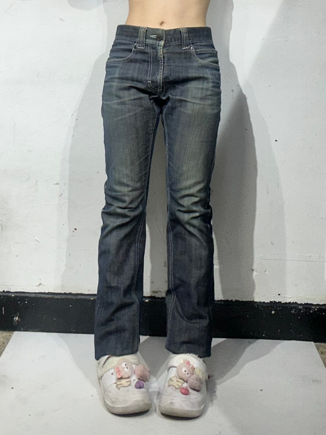 빔즈 흑청 새깅 스키니 데님 팬츠 M 상품이미지2