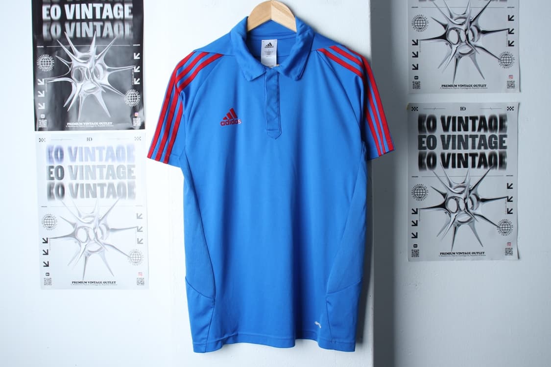 (L-XL) 아디다스 반팔 카라 티셔츠 기능성 블루 삼선-H30974 상품이미지2