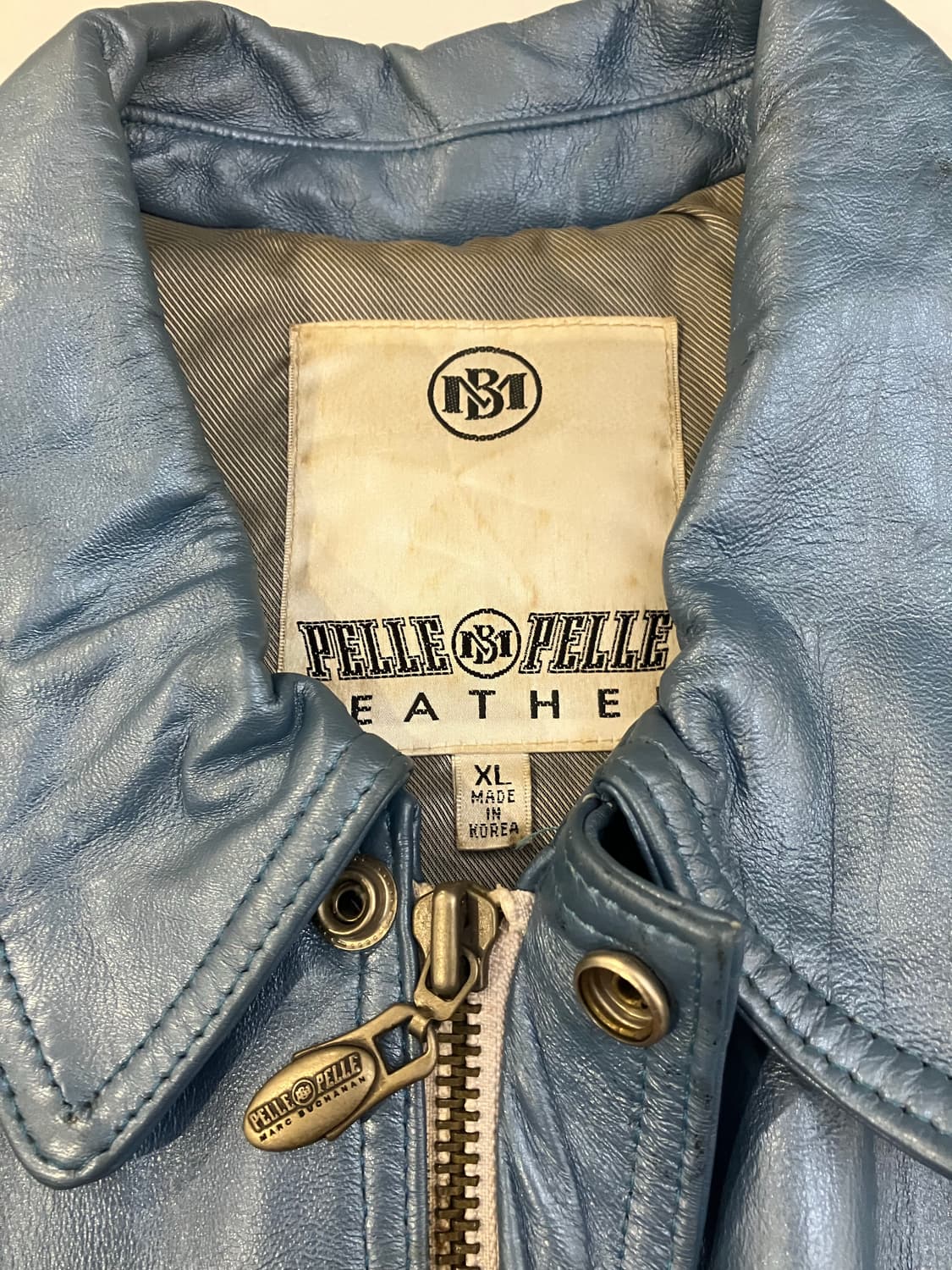 90s 펠레펠레 올드스쿨 레더자켓 블루 상품이미지8